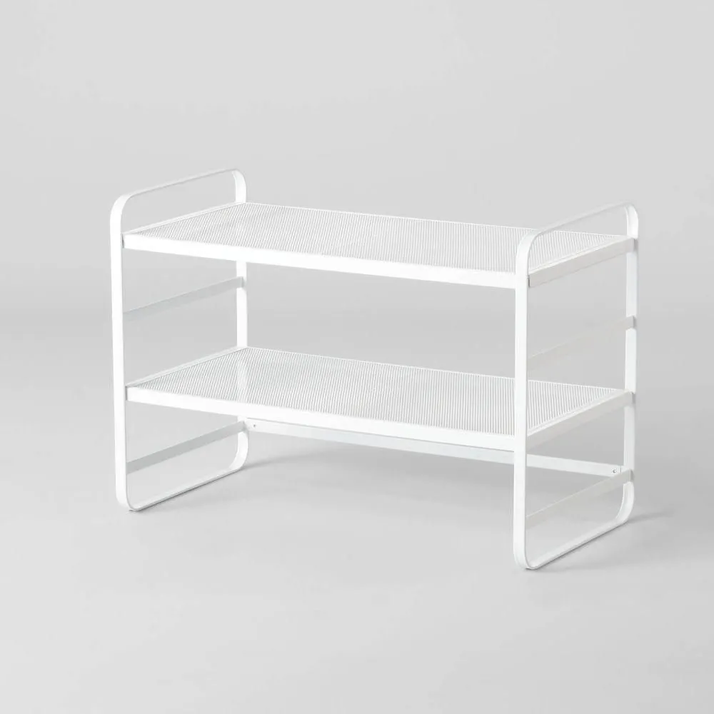 New without box - Brightroom Metal 2 Shelves Shoe Rack Storage Adjustable White Mesh Entryway