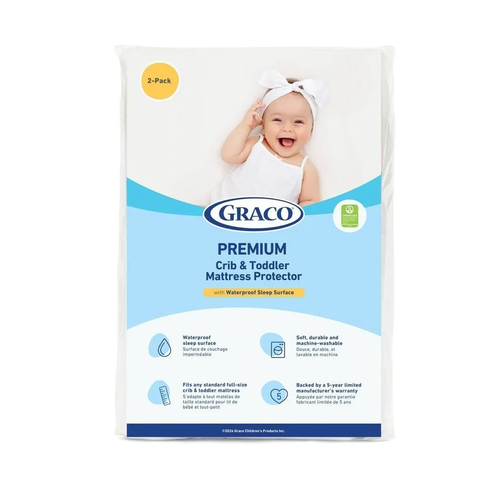New without box - Graco Premium Waterproof Crib and Toddler Mattress Protector - 2pk