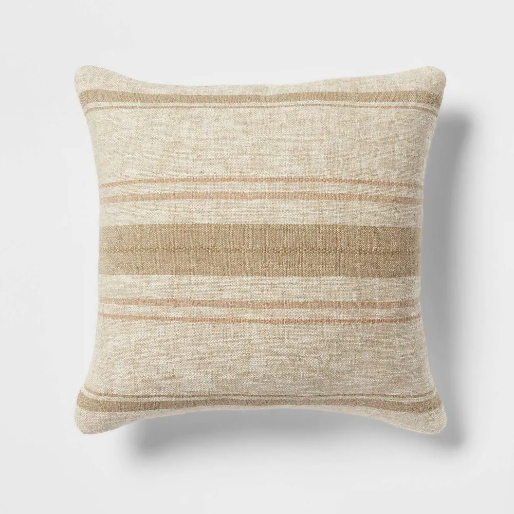 New without box - Euro Traditional Woven Stripe Decorative Throw Pillow Green - Threshold