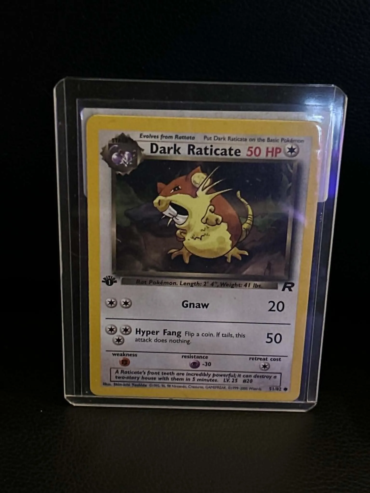 Dark Raticate 51/82 Team Rocket Common Pokemon 1st Edition Lightly Played English Trading Card