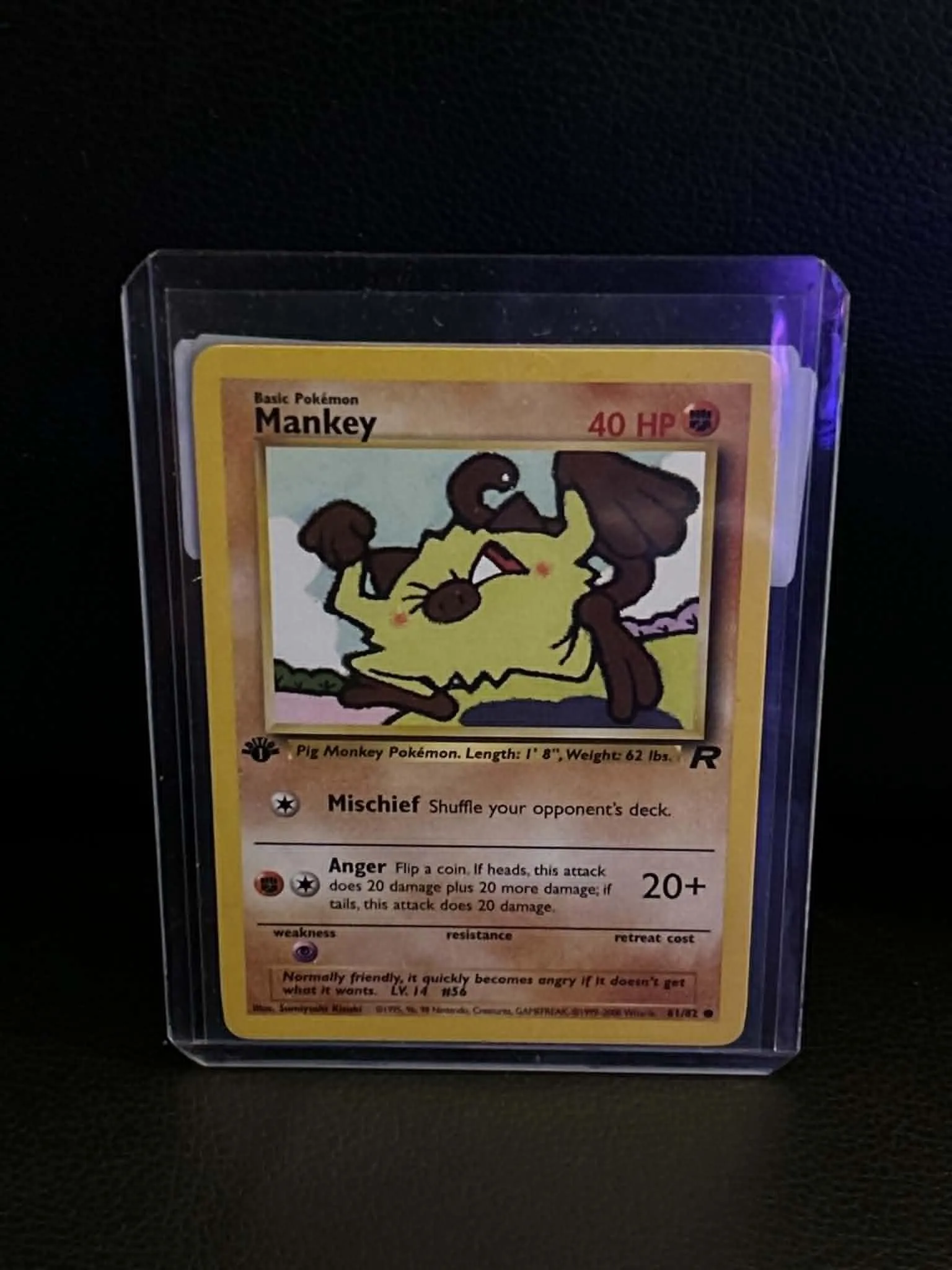 Mankey 61/82 Team Rocket Common Pokemon 1st Edition Lightly Played English Trading Card