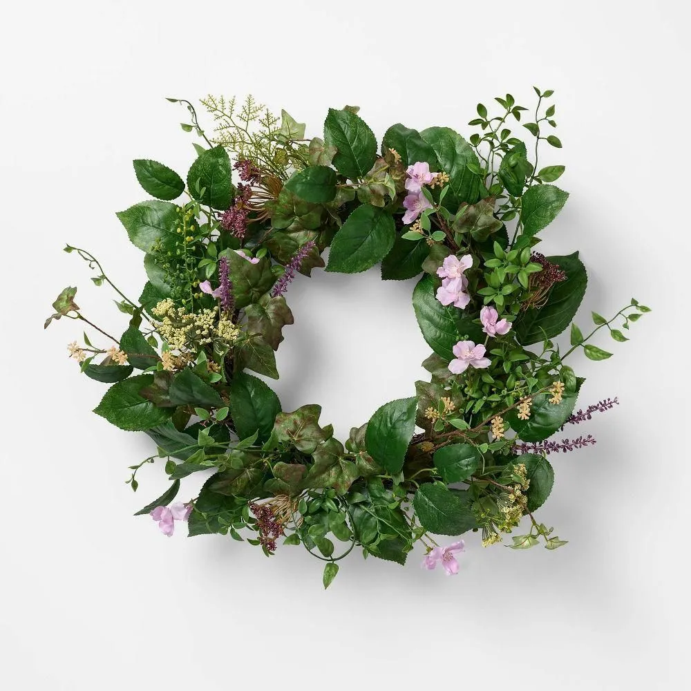 New without box - Mixed Floral Wreath - Threshold designed with Studio McGee
