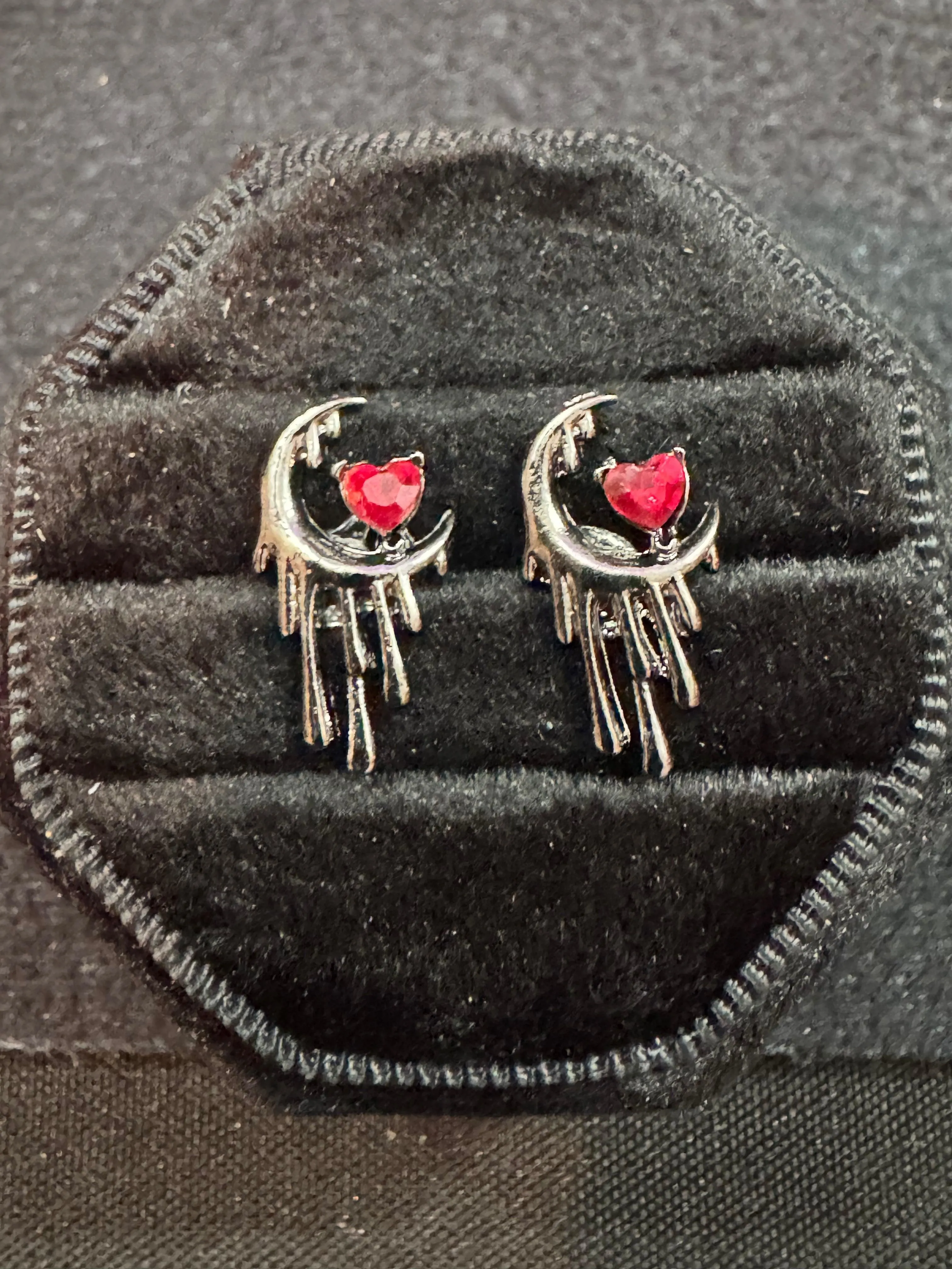 Handmade Drippy Moon Earrings