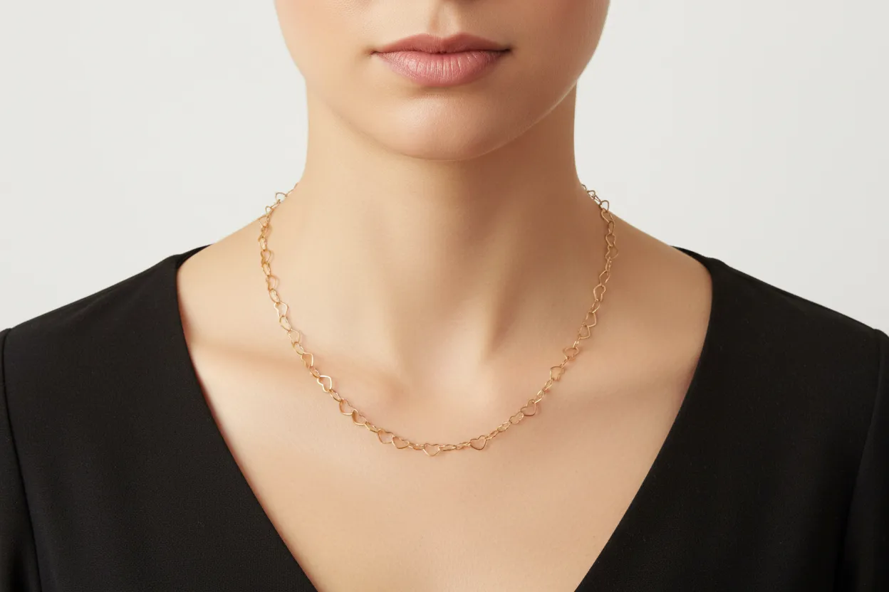 Heart Chain - Gold over Stainless Steel