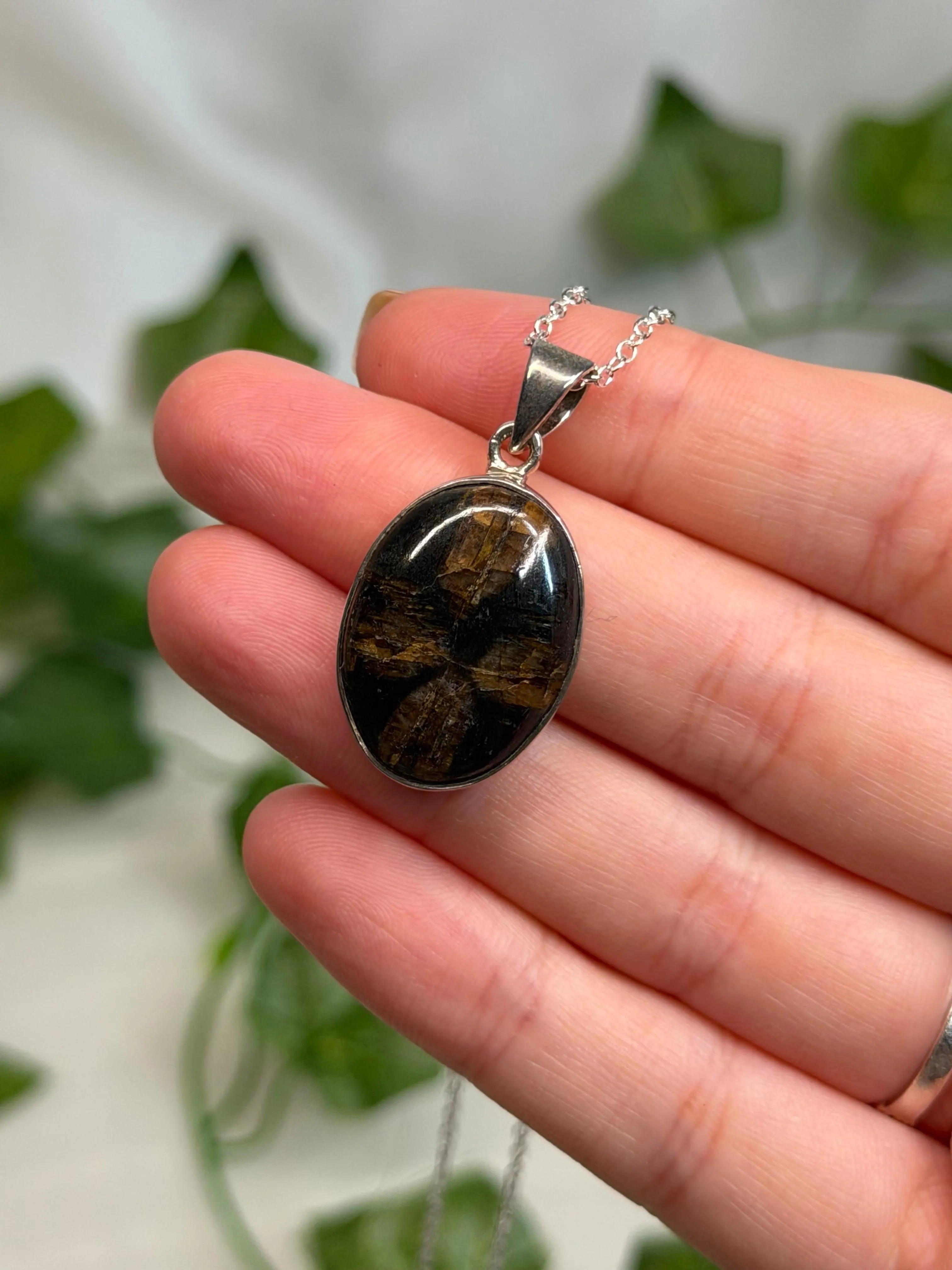 Chiastolite Pendant (925 Sterling Silver)