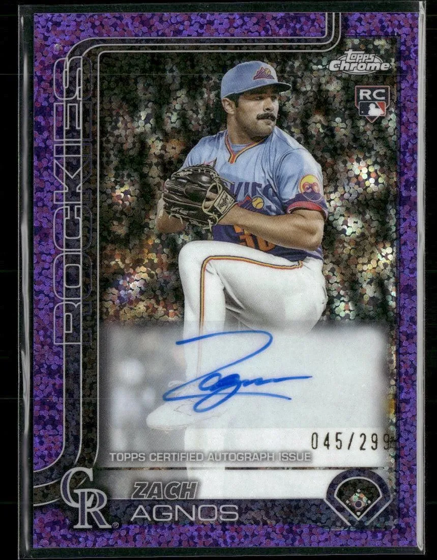 2025 Topps Chrome Update Rookie Auto Purple Speckle #/299 Zach Agnos #