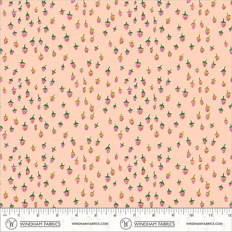 Heather Ross Favorites - Field Strawberries in Blush - Heather Ross