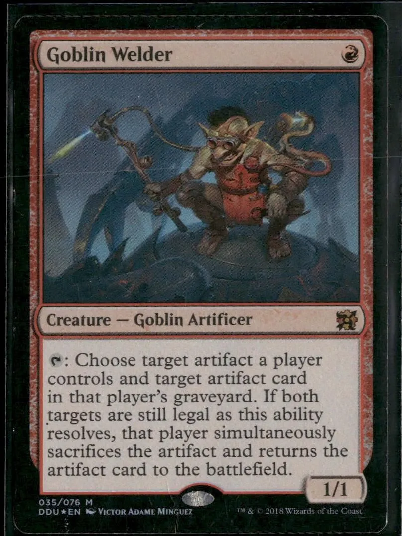 Duel Decks: Elves vs. Inventors Goblin Welder Foil #35 *Damaged*