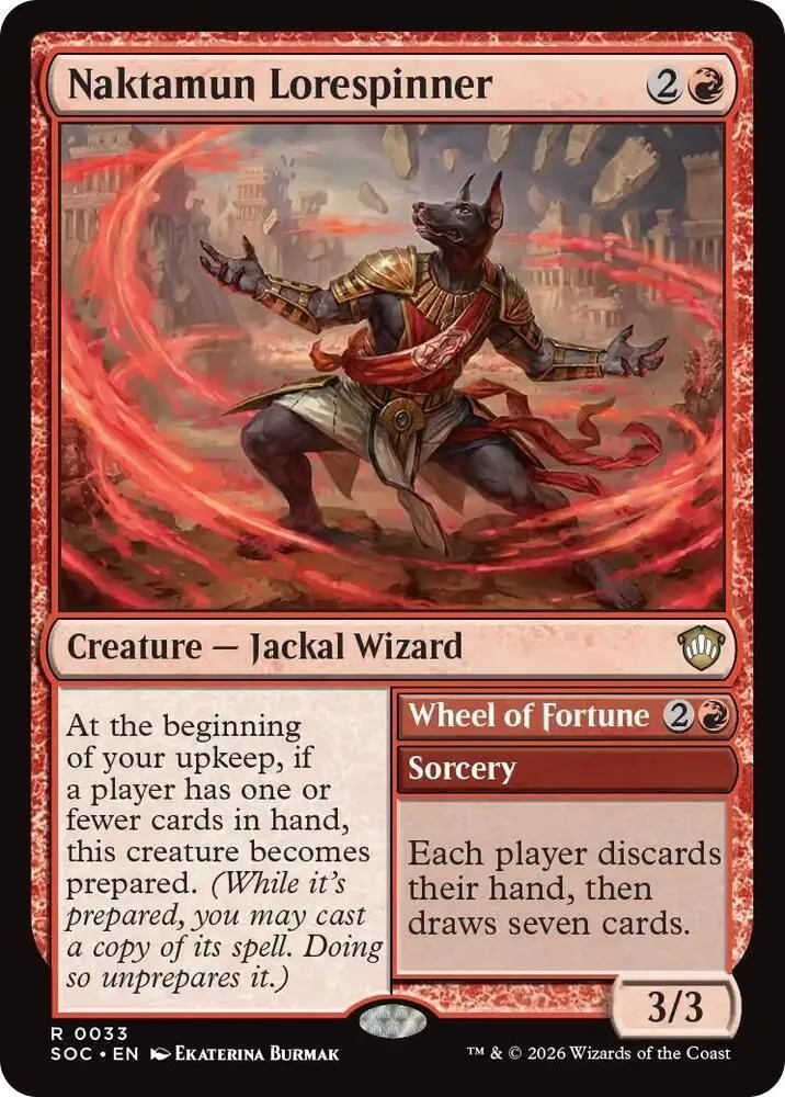 SOC, Naktamun Lorespinner // Wheel of Fortune, Standard, 33, R, Near Mint, Normal, EN