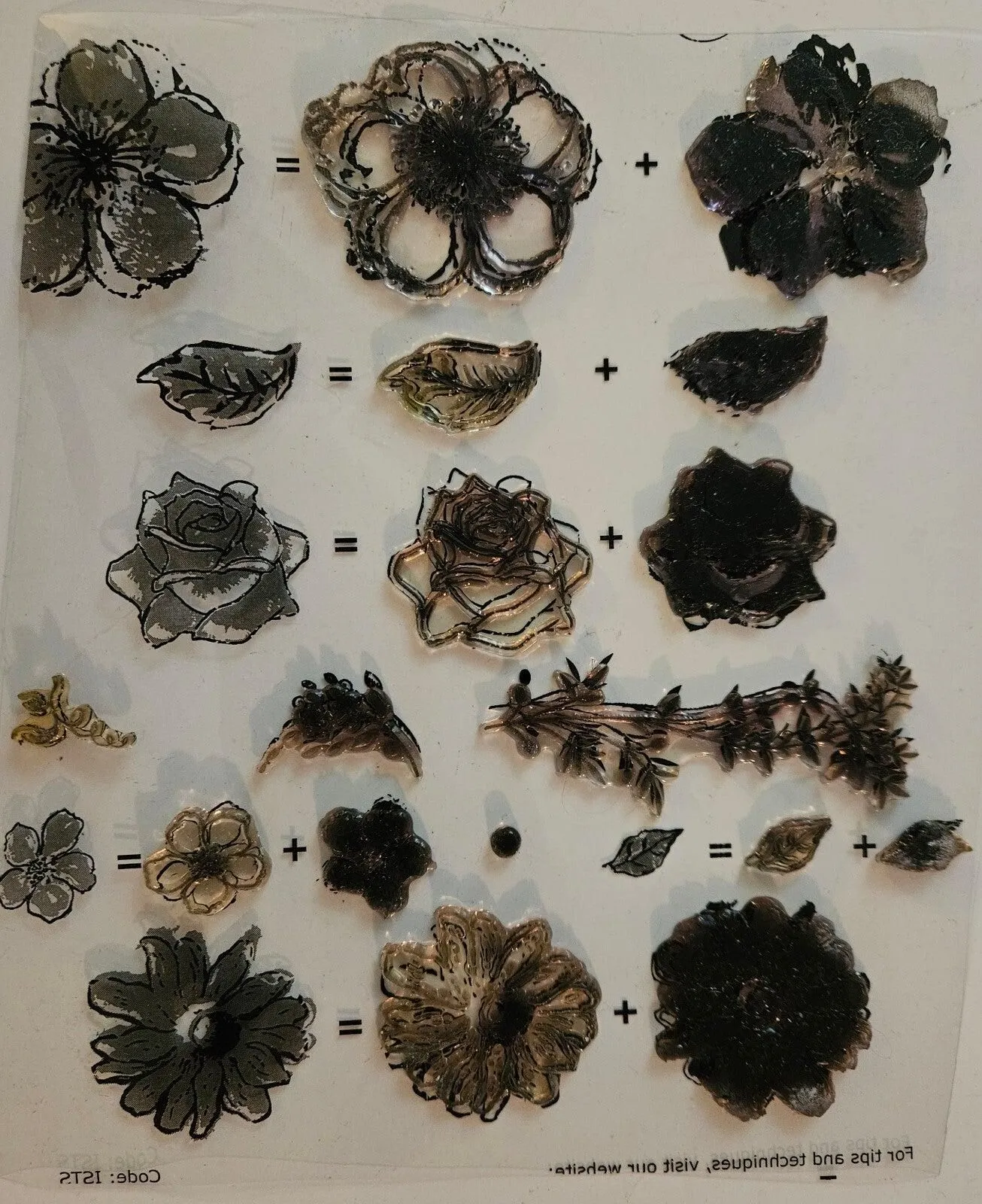Floral Layering Clear Stamp Set for Crafting and Scrapbooking
