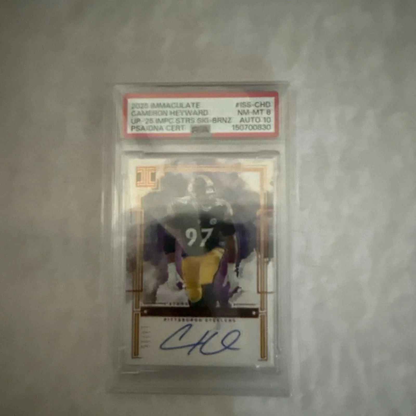 2025 Panini Immaculate Cameron Heyward /25 ON CARD Auto Pittsburgh Steelers