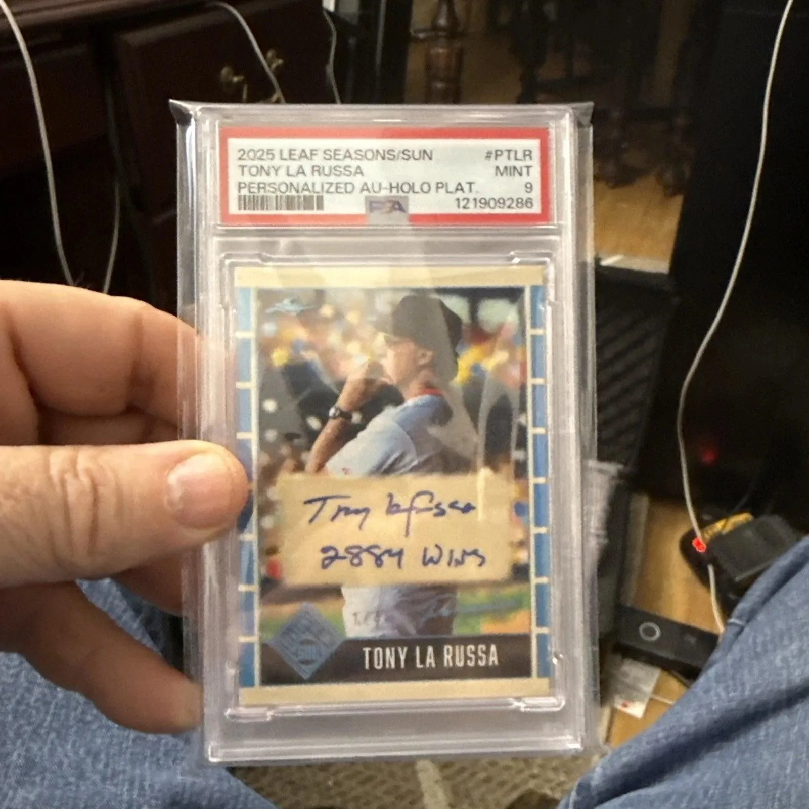 2025 Leaf Seasons In The Sun Tony LaRussa Auto 1/4 PSA 9 Inscribed 2884 Wins HOF