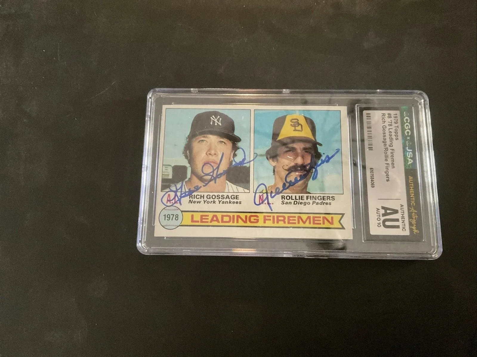 Rollie Fingers &amp; Goose Gossage Signed Auto 1979 Topps Leading Firemen Card - COA