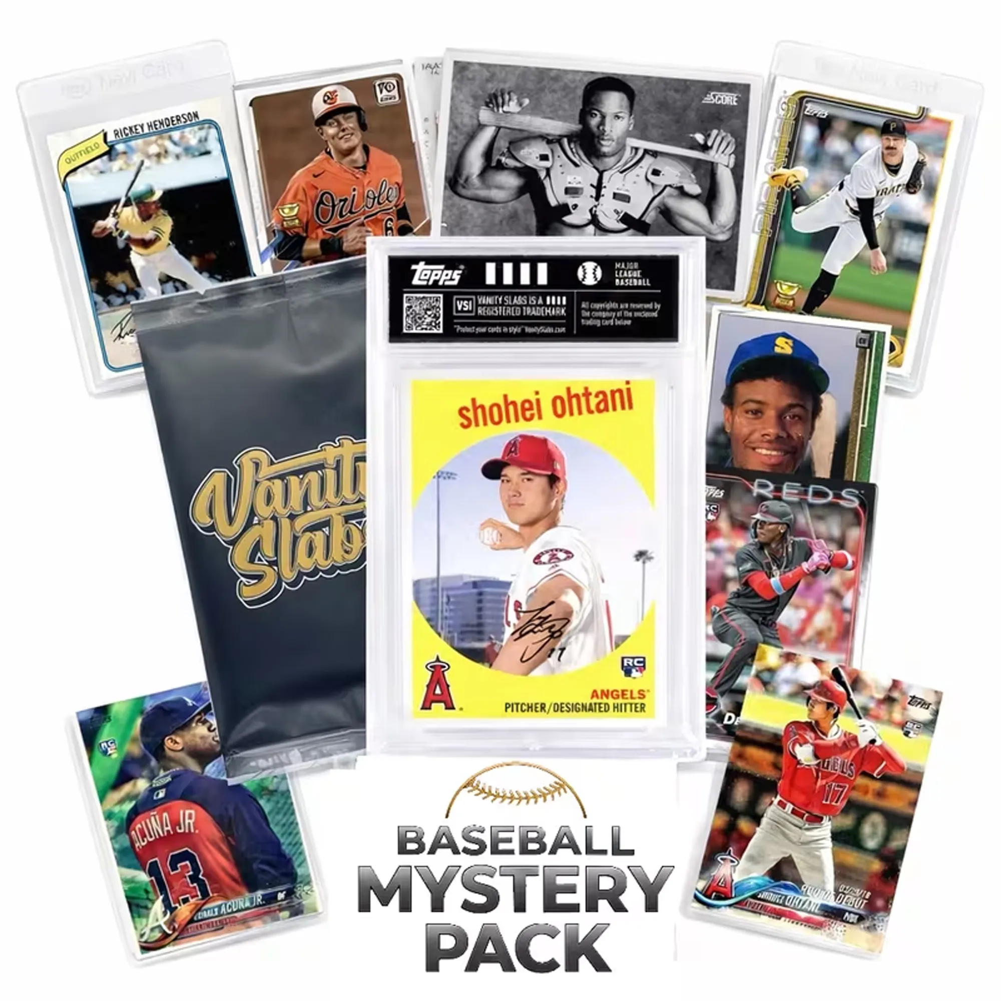 Baseball Sports Pack Bundle | 10-15 Baseball Cards includes a Vanity Slab | Rookies, Stars, Autographs or Inserts Guaranteed! | Topps and Panini Included | Perfect Gift for Kids & Collectors of All Ages