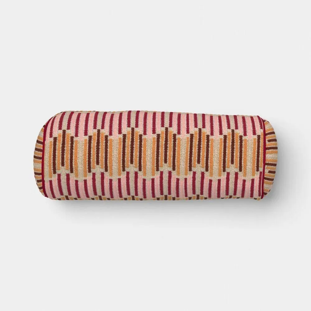 Open-box - 8"x20" Wavy Stripe Woven Bolster Pillow Multi-Warm - Threshold
