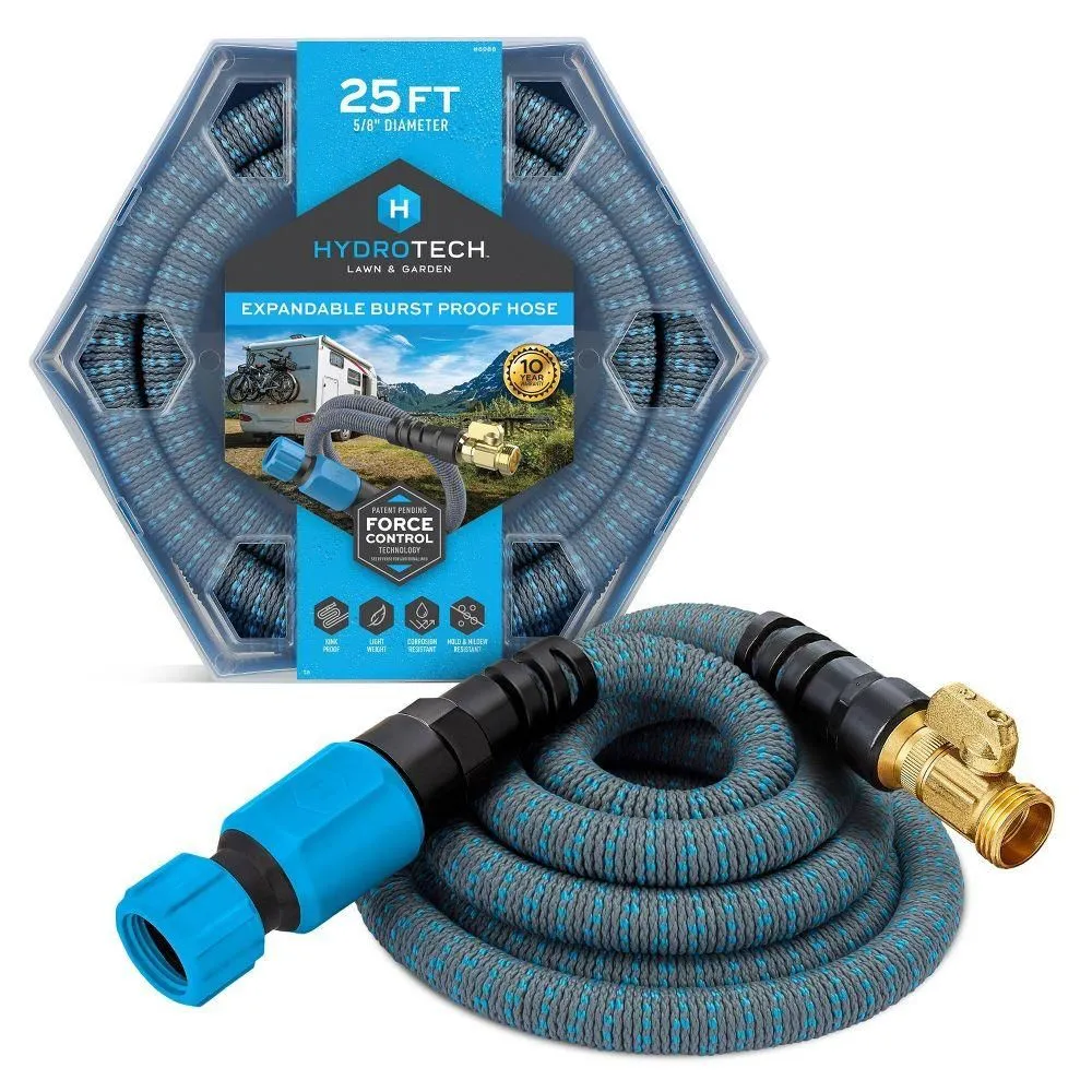 Used and fully functioning - HydroTech 25' Expand Burst Proof Hose Blue