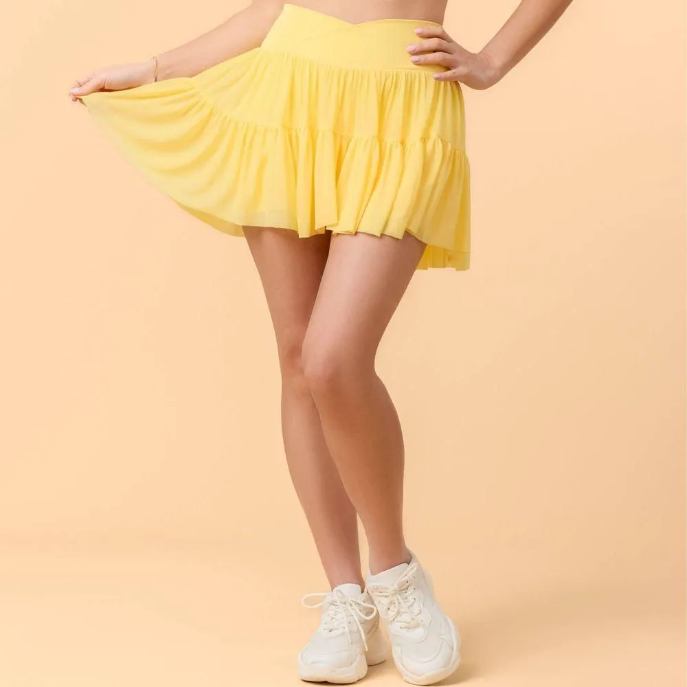 New without Tags - Blogilates Women's Mommy & Me Ballerina Skort - Yellow XL
