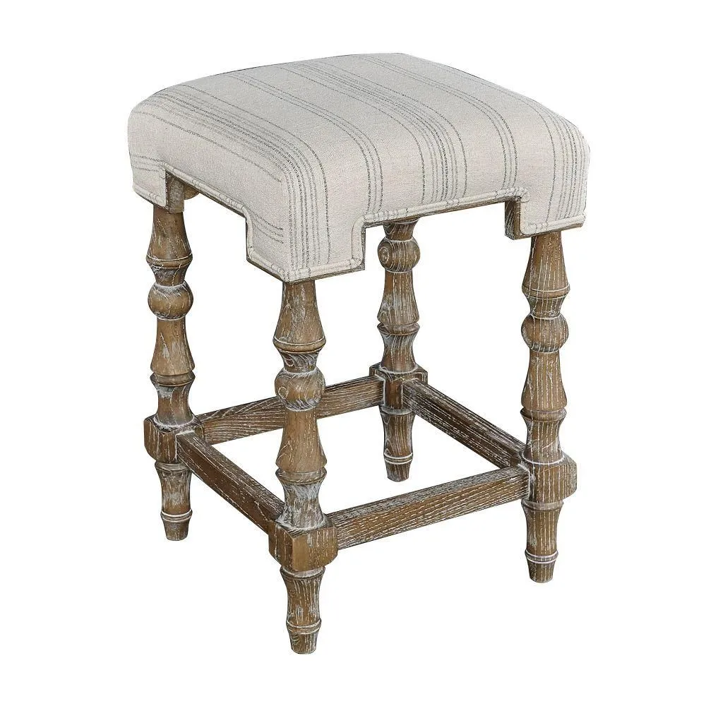 New without box - Shelly Backless Counter Height Barstool Natural - Linon: Geometric Seat