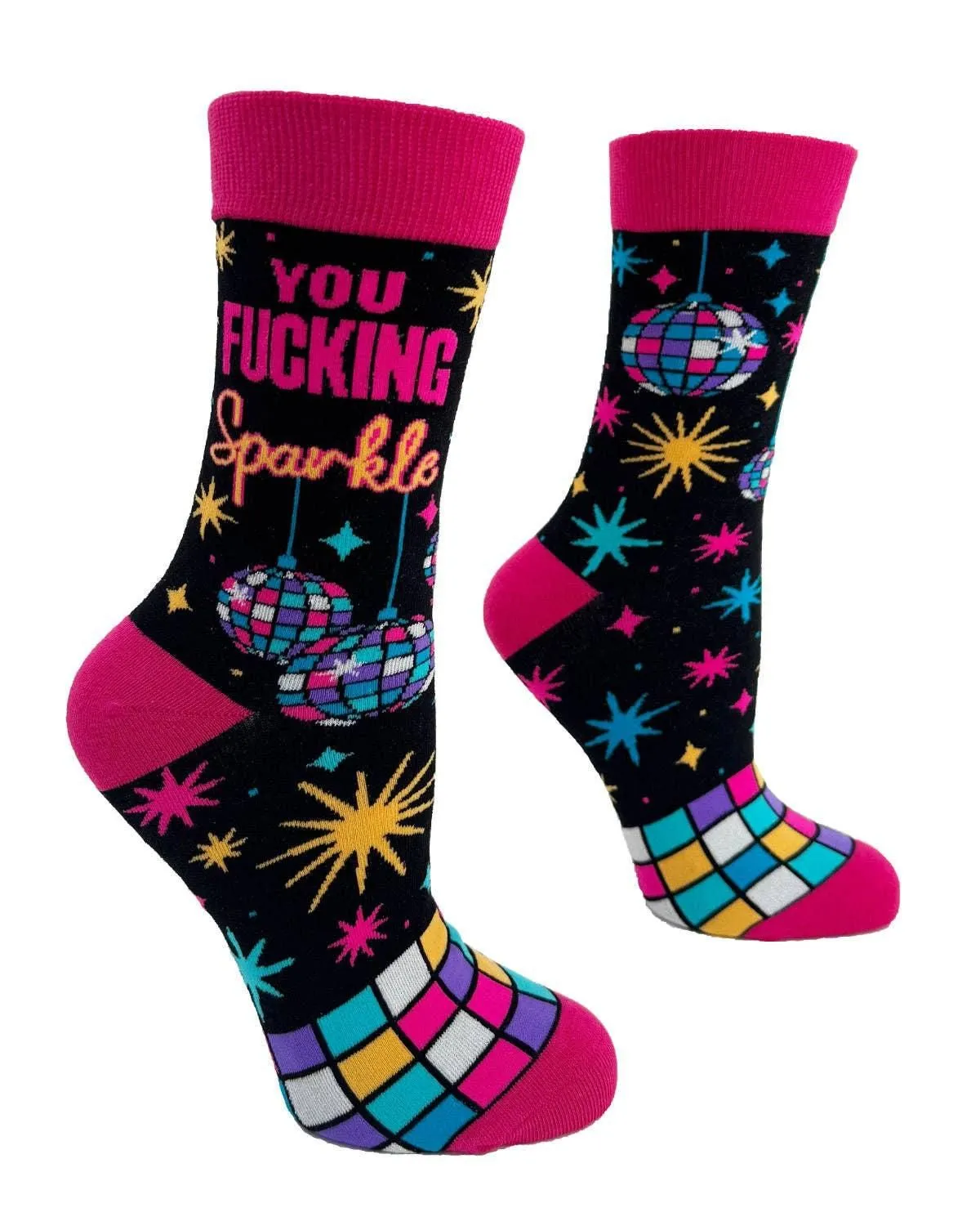 You Fucking Sparkle - Positive Message Women's Crew Socks