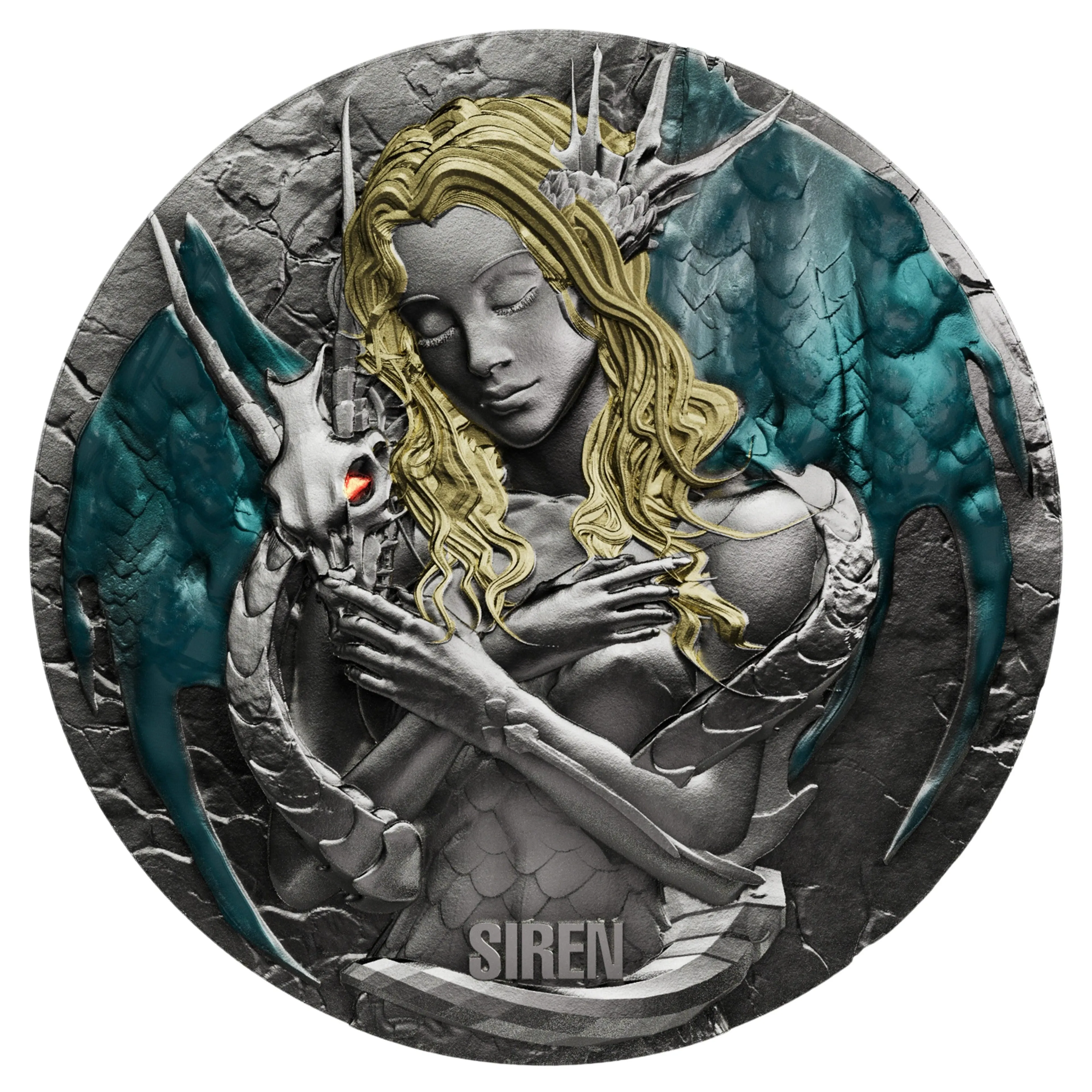 In Stock! 2025 Cameroon Seduction of the Sea Siren 2 oz Silver Coin (Antique)