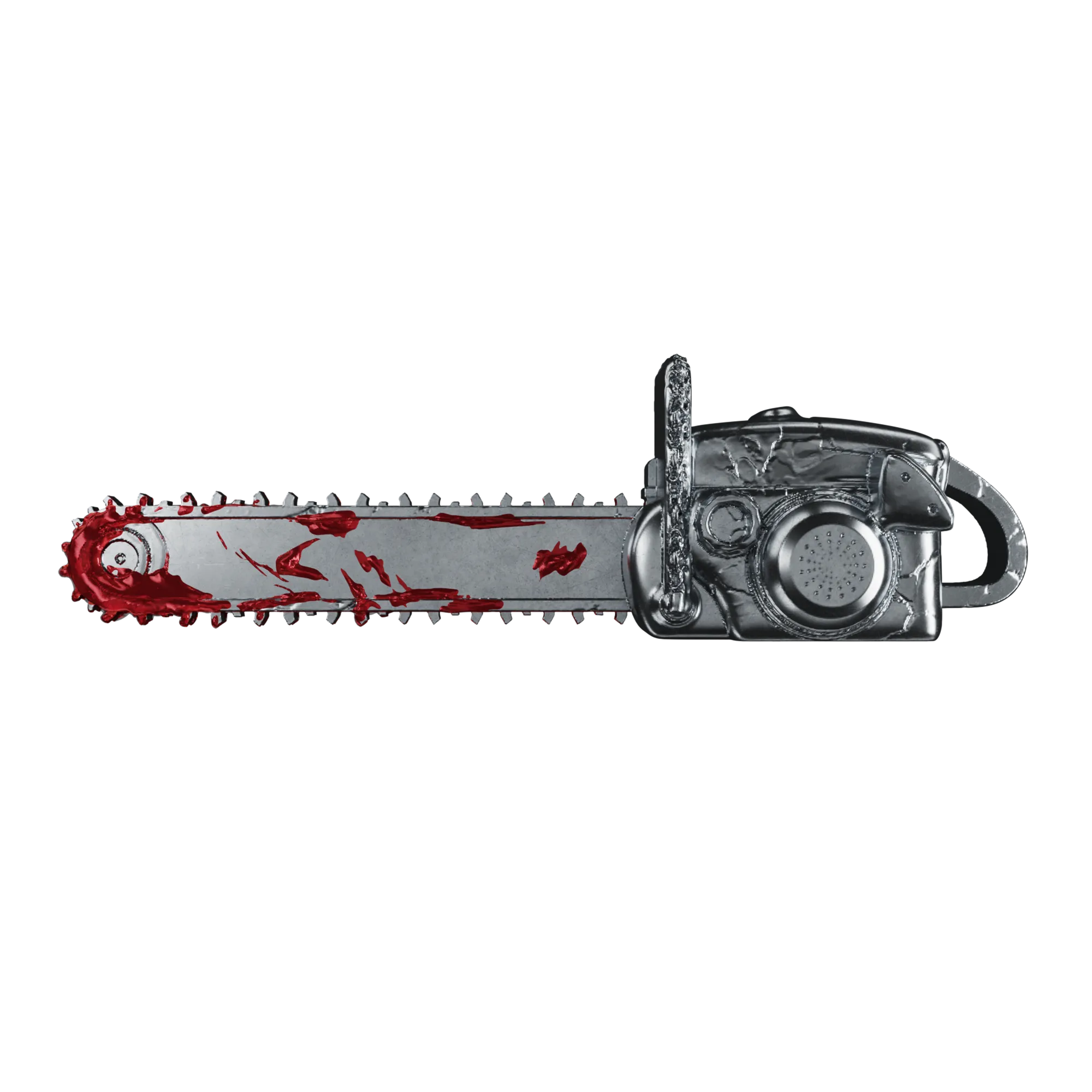 In Stock! 2025 Ghana Bloody Chainsaw 3d Shaped 2 oz Silver Coin (10/14) - Options: Original Mint Packaging