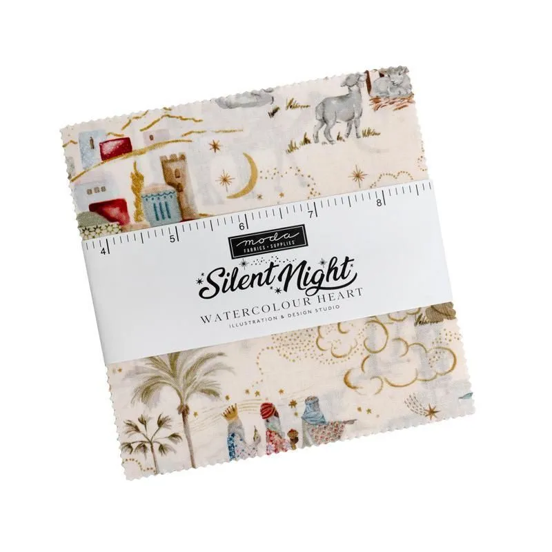 Silent Night 5" Charm Pack Watercolour Heart 40050PP Moda