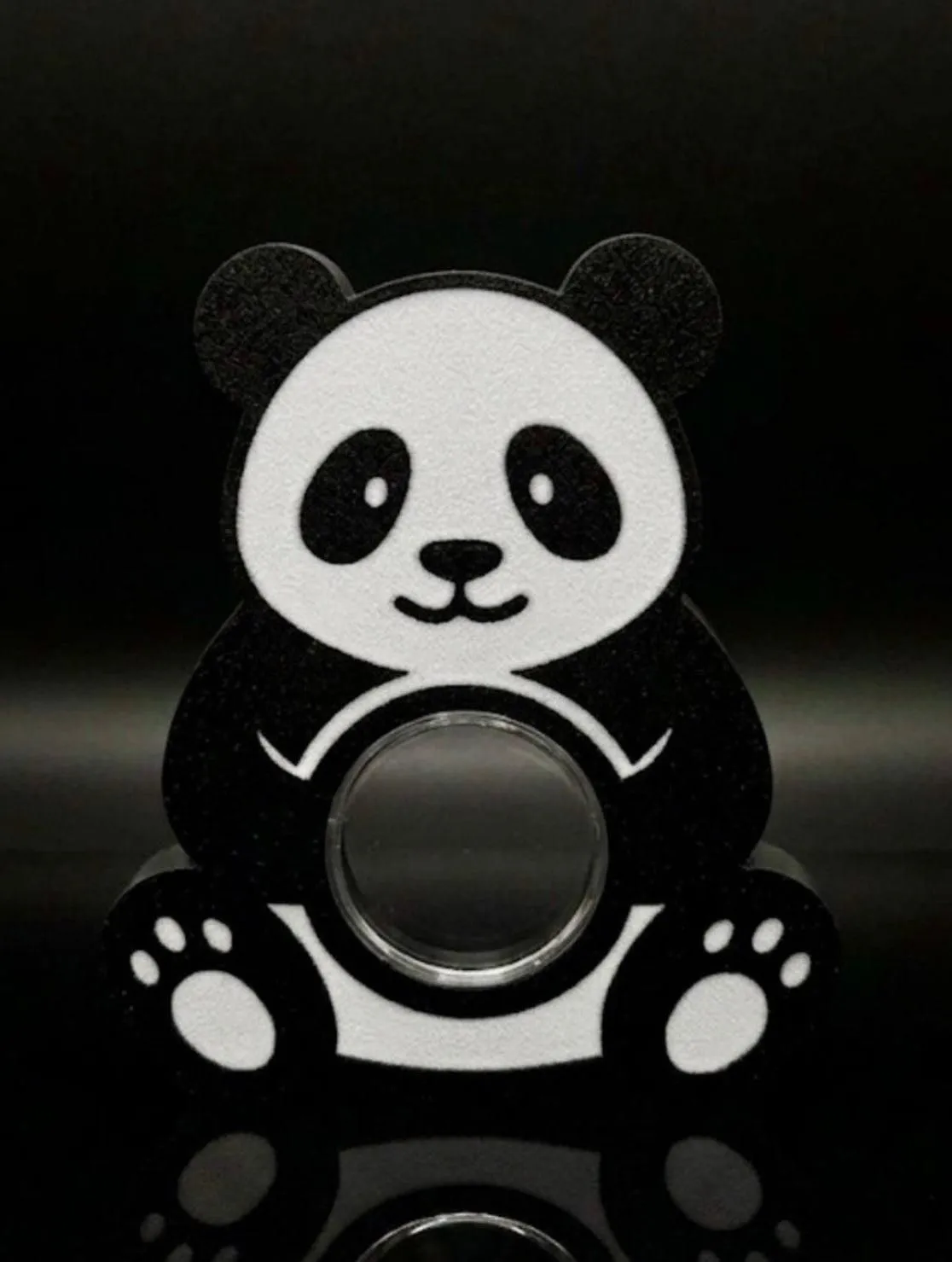 FREE STANDING DESKTOP PANDA BEAR COIN HOLDER!