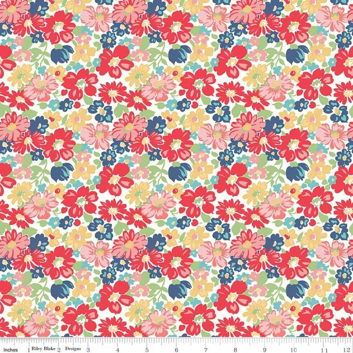 Vintage Happy 2 Main Red Lori Holt Riley Blake C9130­-RED Half Yard