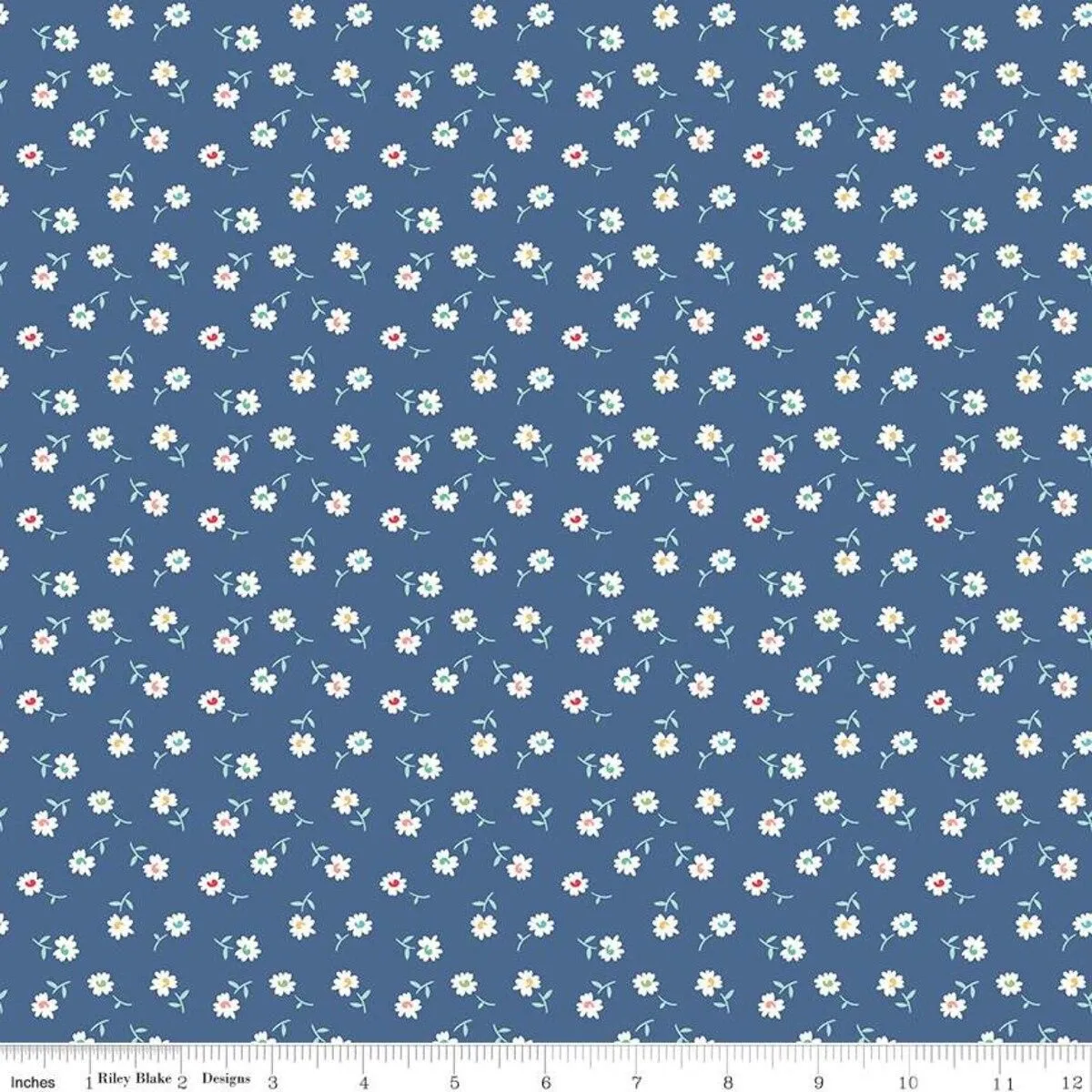 Vintage Happy 2 Daisy Denim Lori Holt Riley Blake C9137­-DENIM Half Yard