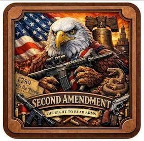 In Stock! 2nd Amendment Eagle Colorized UHR 1 oz Copper Medal in Stackable Capsule