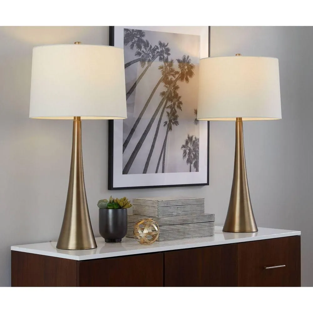 New without box - LumiSource (Set of 2) Diana 29" Contemporary Metal Table Lamps with White