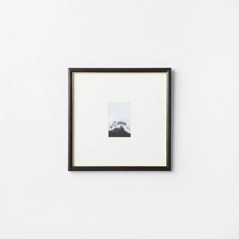 New without box - 15" x 15" Matted to 4" x 6" Gallery Wall Frame Black/Brass