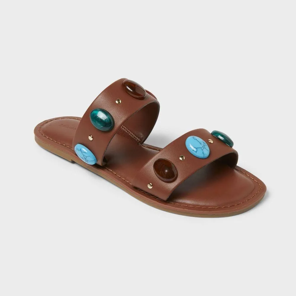 New without Tags - Women’s Sarai Sandals with Memory Foam Insole - Universal Thread Brown 9.5