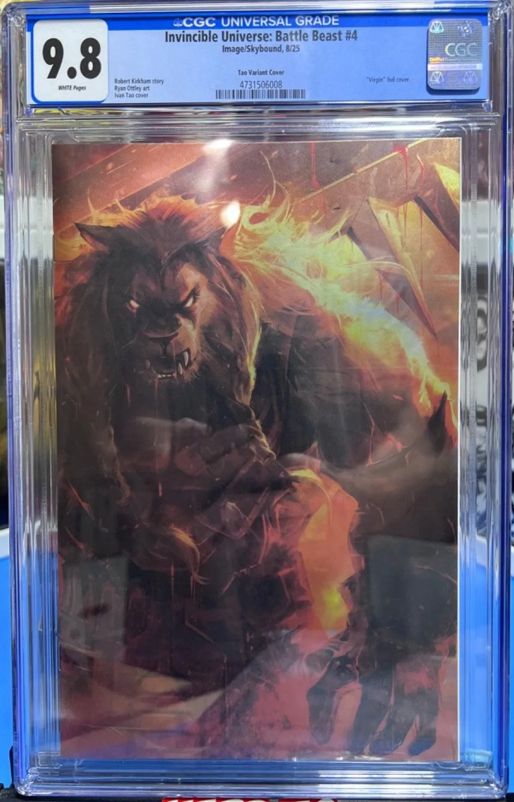 9.8 CGC BATTLE BEAST #4 VIRGIN FOIL EXCLUSIVE - IVAN TAO - LTD 1K - INVINCIBLE