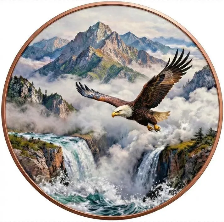 In Stock! See the back! 2026 Bald Eagle High Relief Colorized 5oz AVDP .999 Fine Copper