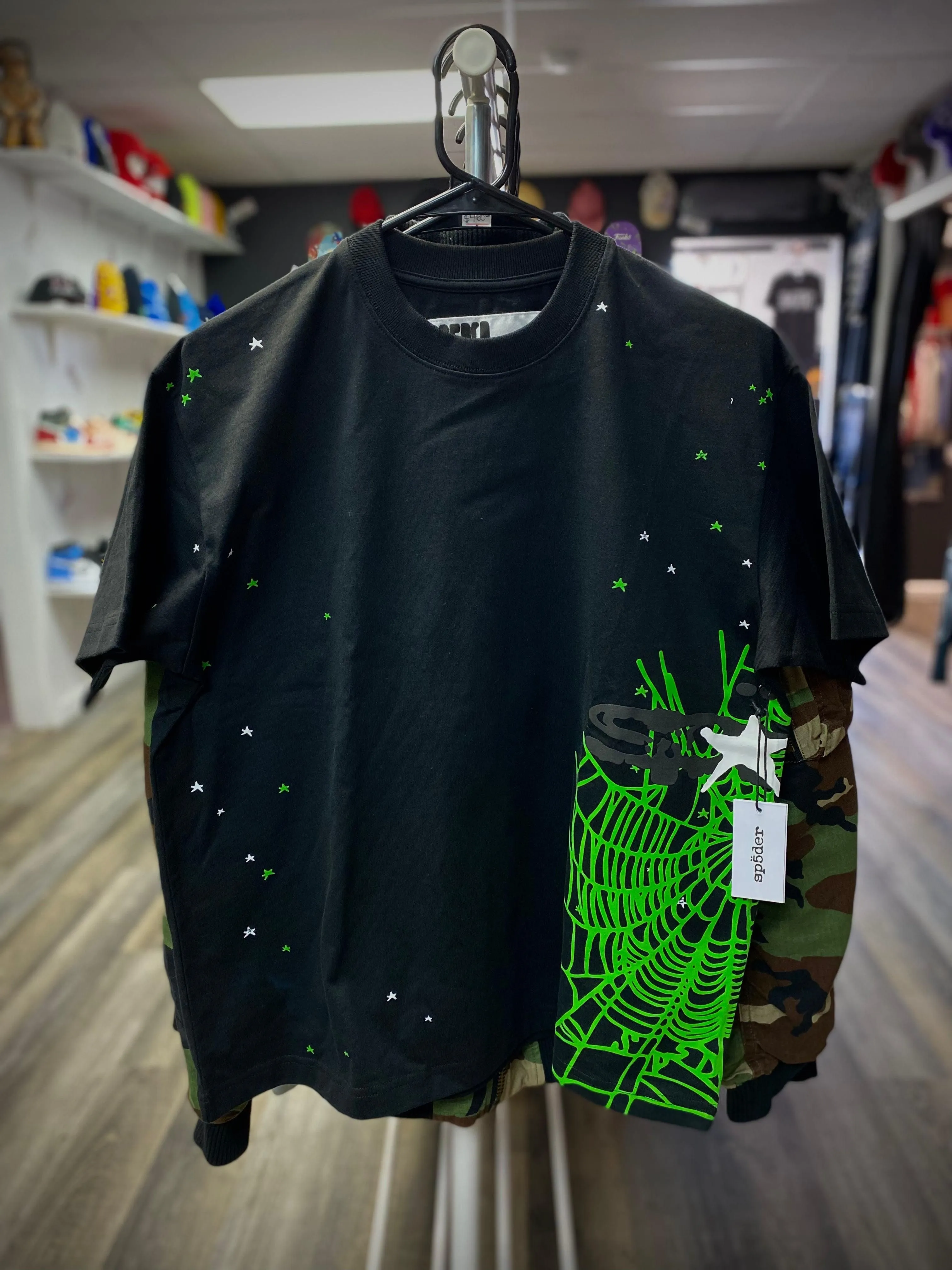 Sp5der Black Heavy Web SS Tee Size Small