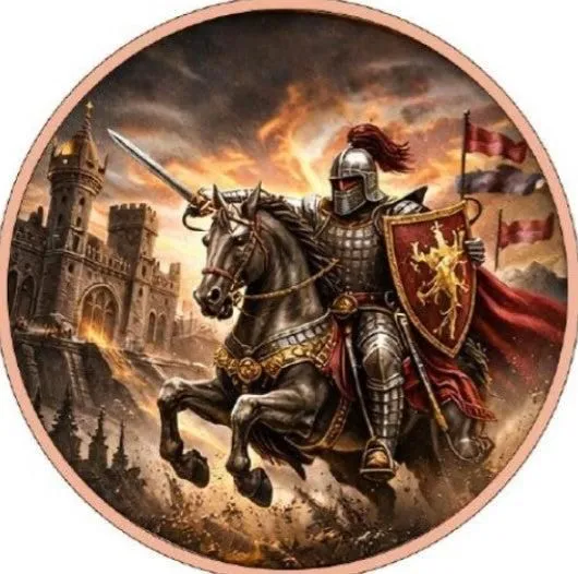 In Stock! 5oz Knight of the Realm Colorized Copper in Capsule