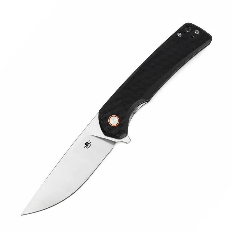 Klaken J147 Virex J147-D-SatinDP-BlackG10 – 3.54″ Satin D2 Drop Point, Black G10, Liner Lock