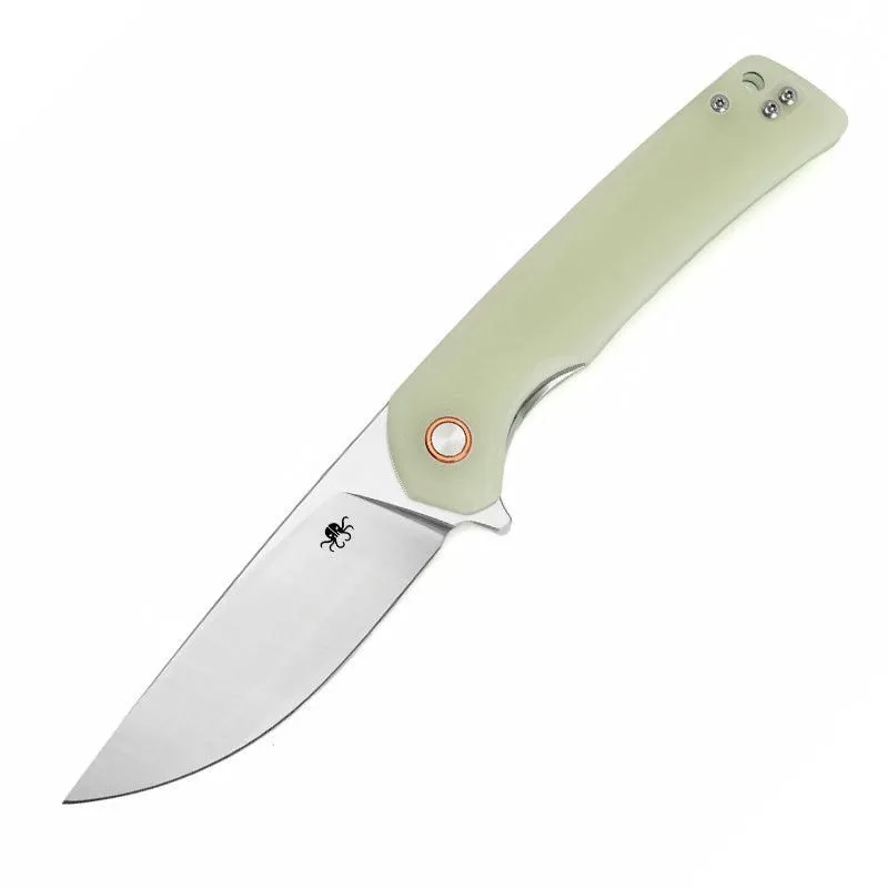 Klaken J147 Virex J147-D-SatinDP-JadeG10 – 3.54″ Satin D2 Drop Point, Jade G10, Liner Lock