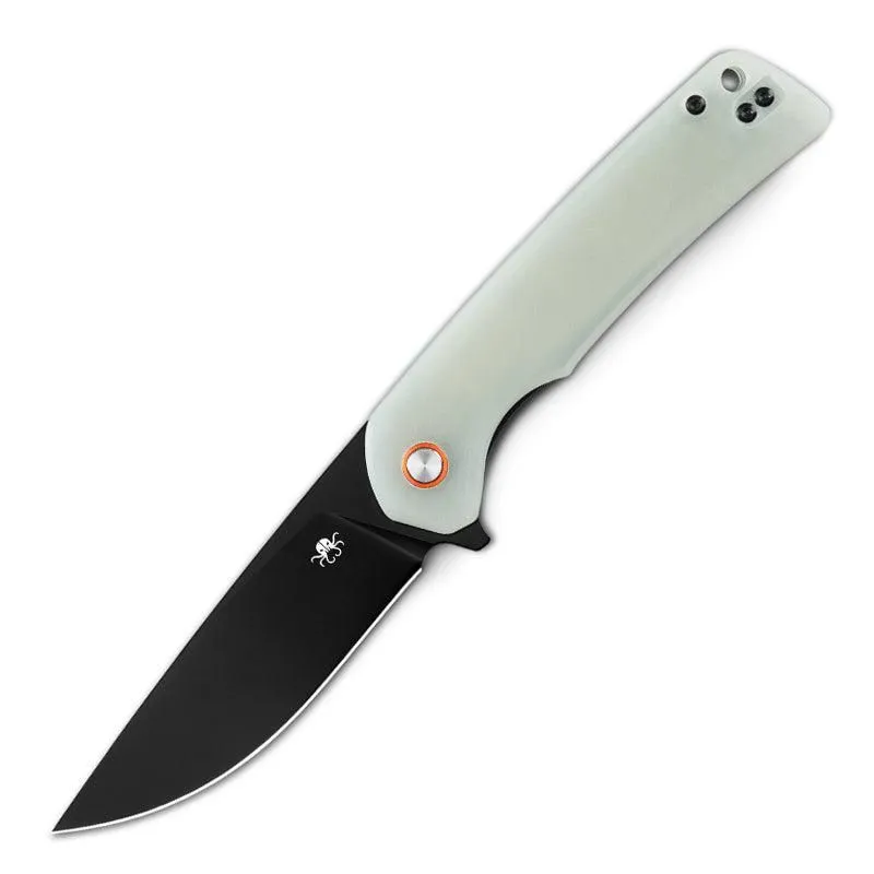 Klaken J147 Virex J147-D-BlackDP-JadeG10 – 3.54″ Black-Coated D2 Drop Point, Jade G10, Liner Lock
