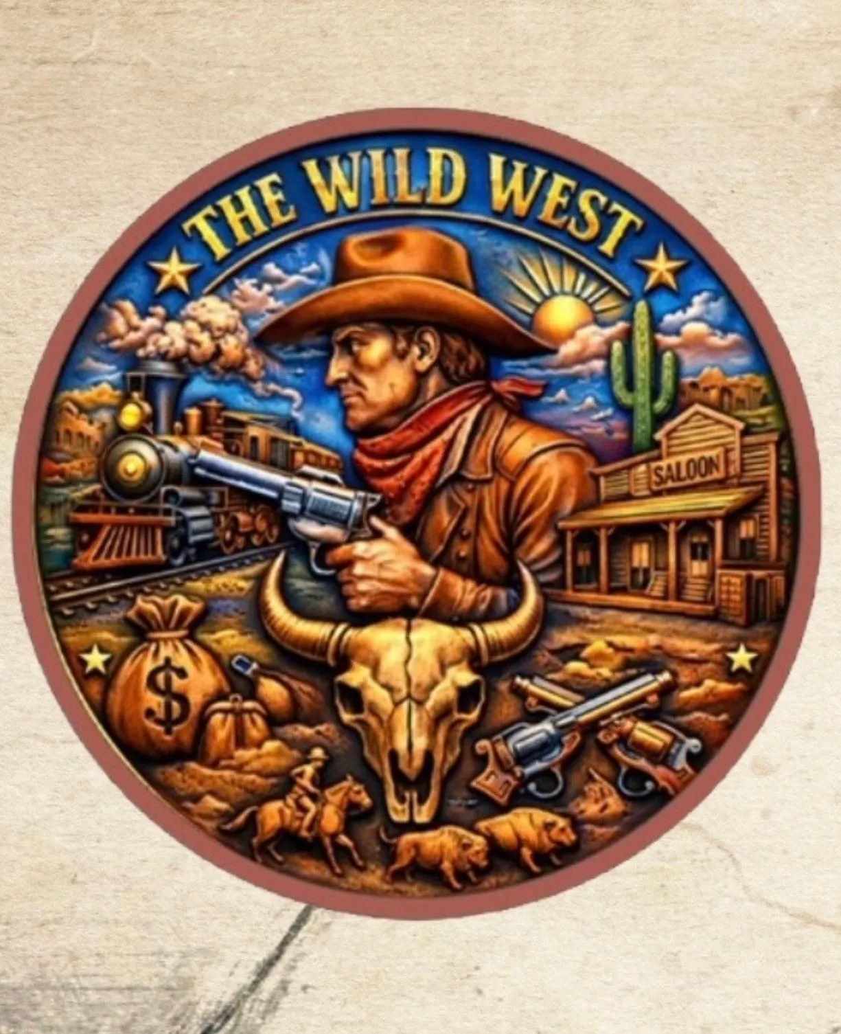 In Stock! The Wild West 5 oz Copper Colorized Come in capsules