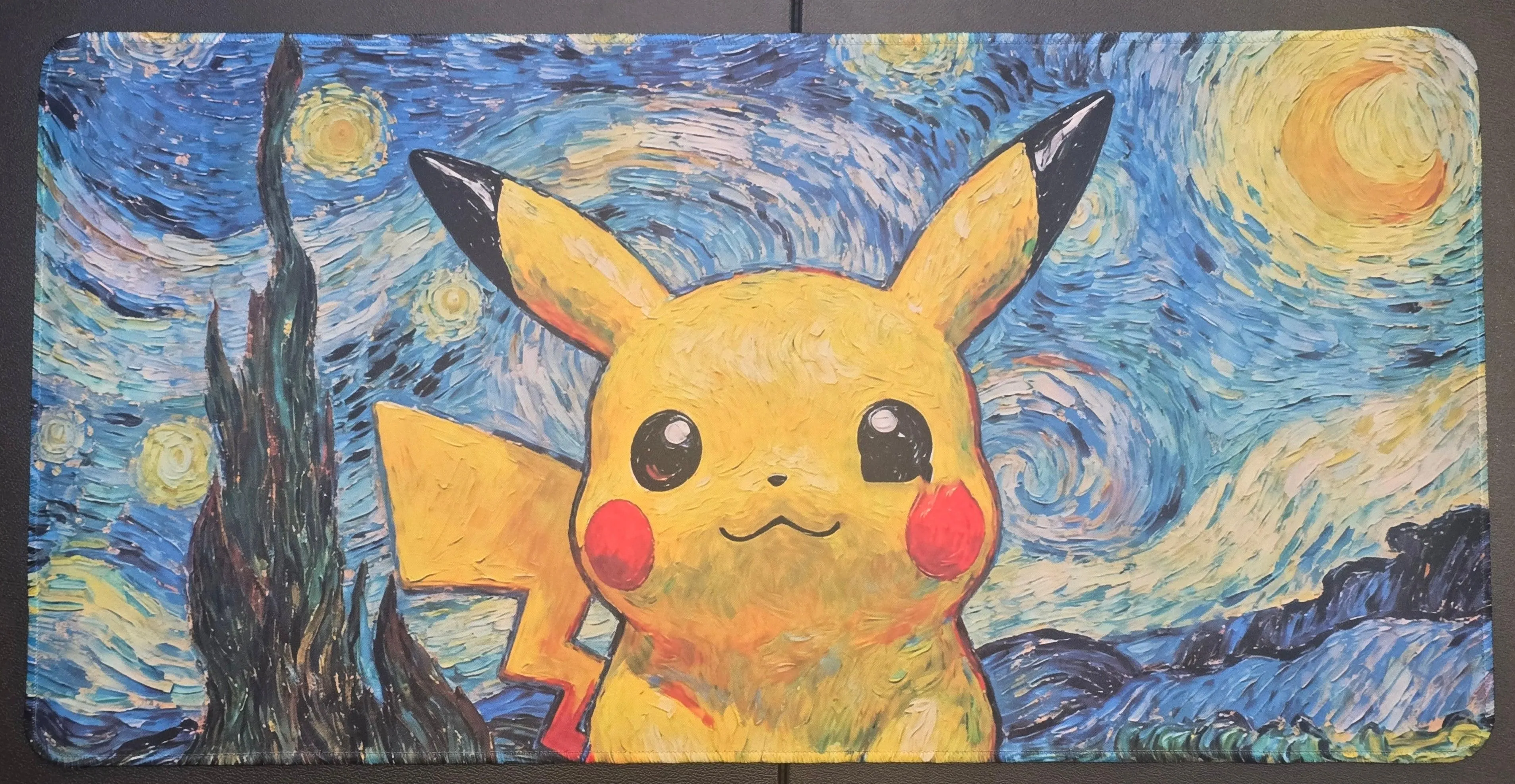 Pikachu Playmat — Starry Night Style (Unofficial, Non-TCG)
