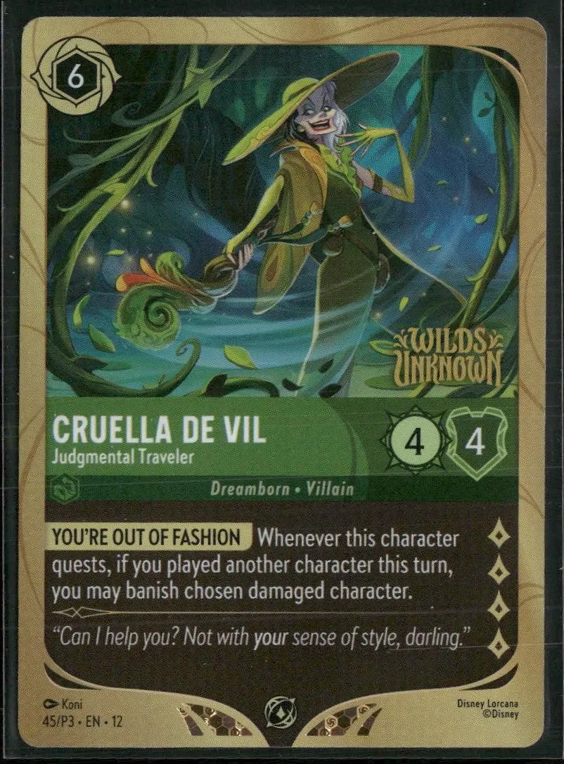 Disney Lorcana Promo Cards Cruella De Vil #45