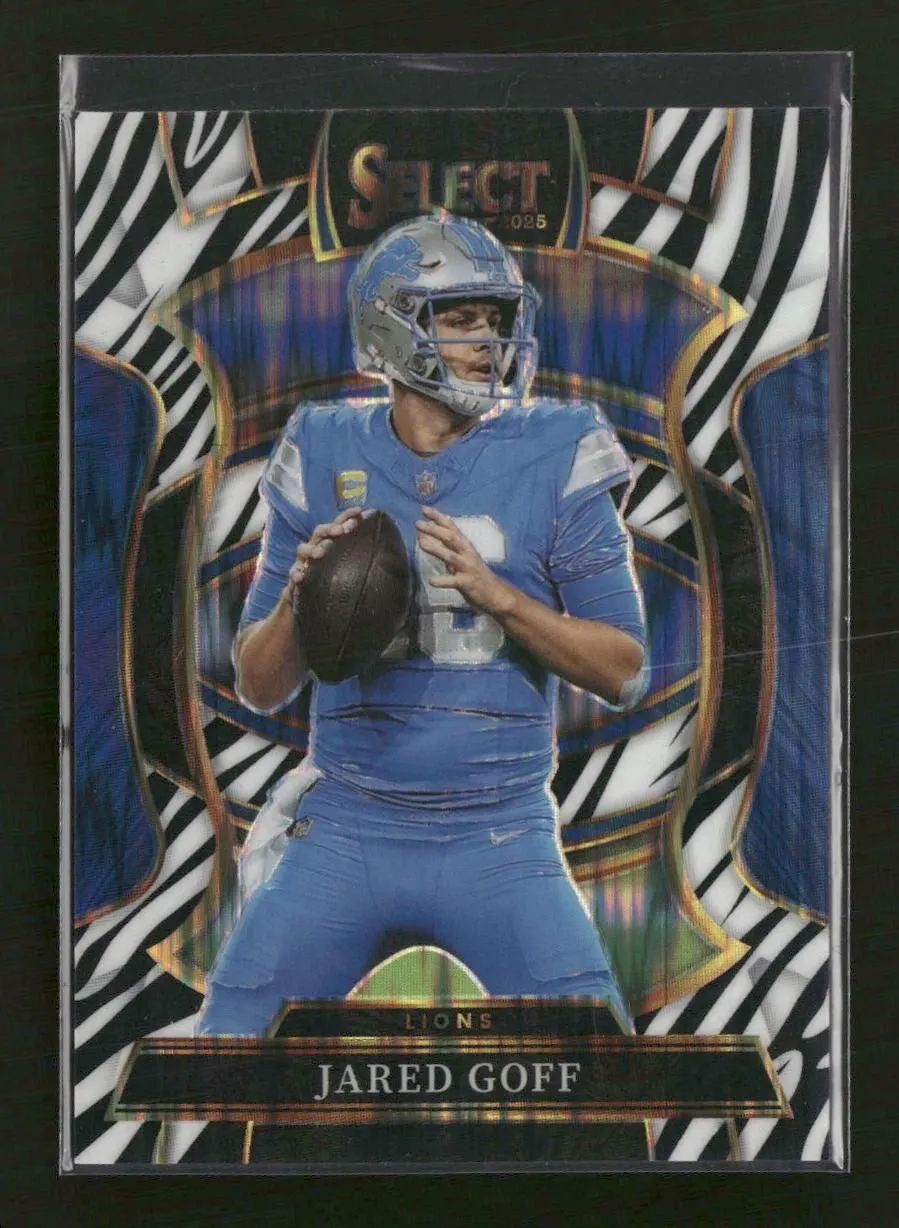 2025 Panini Select Zebra Prizm Jared Goff #69