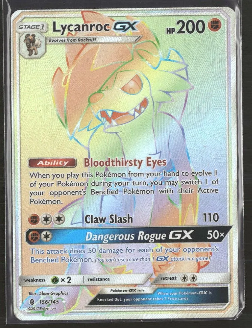 SM - Guardians Rising Lycanroc GX (Secret) #156/145