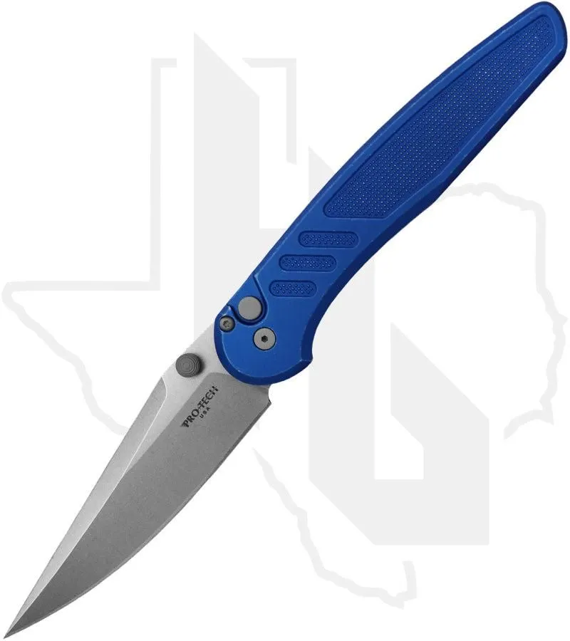 Pro-Tech Peace Neighbor Avalon PN1101-BW-BLUE - Blue Battle Worn Knurled Aluminum, Stonewashed