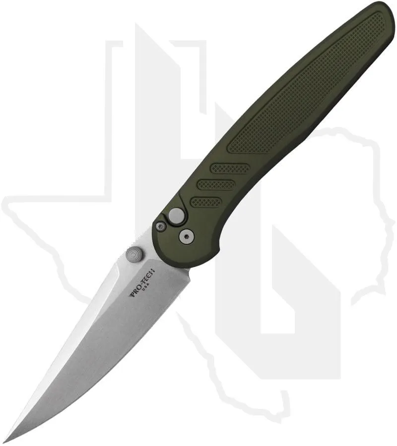 Pro-Tech Peace Neighbor Avalon PN1101-GREEN - Green Knurled Aluminum, Stonewashed