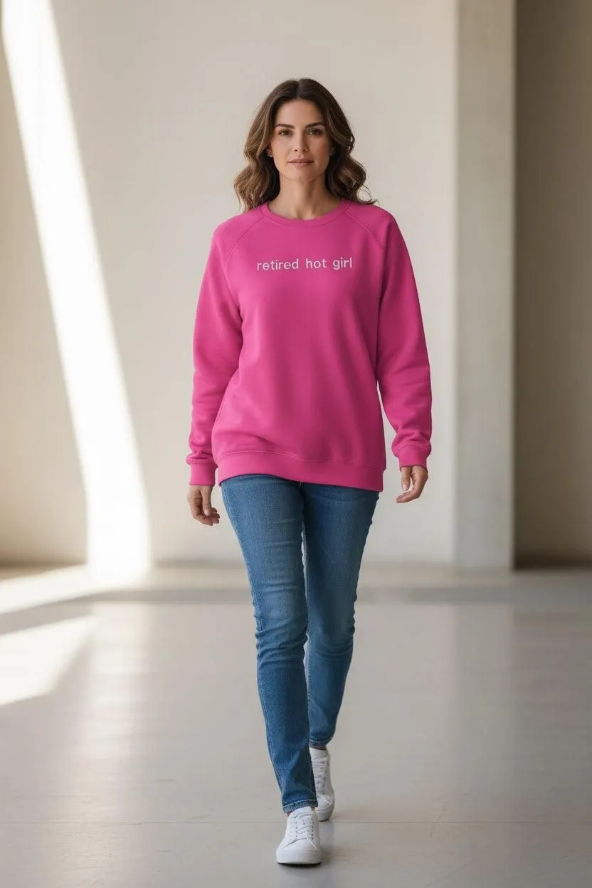 Retired Hot Girl embroidered crewneck