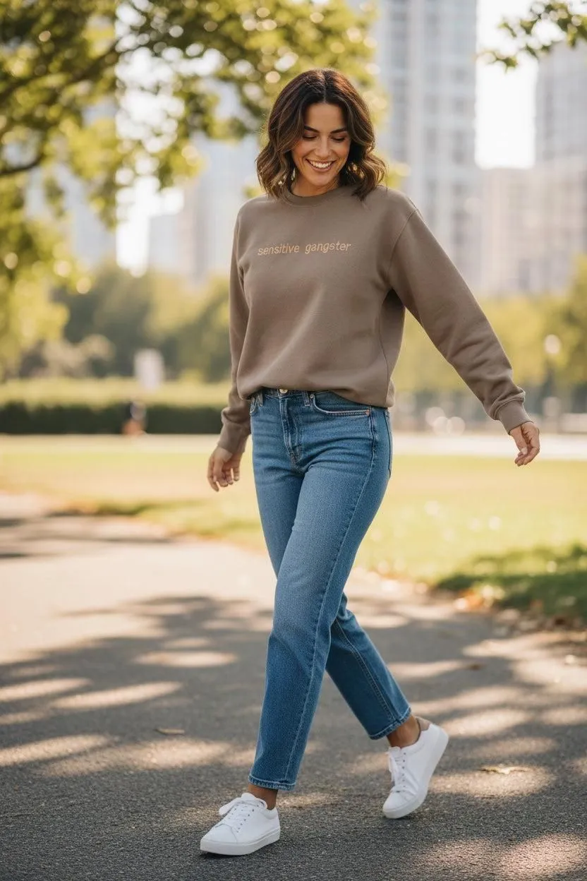 Sensitive Gangster  embroidered crewneck