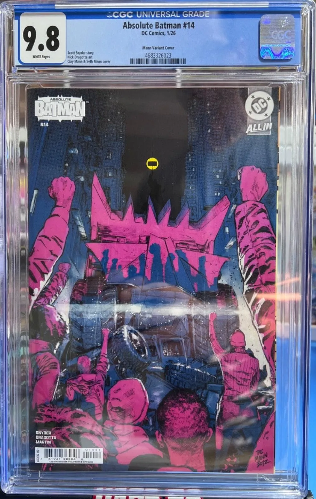 9.8 CGC ABSOLUTE BATMAN #14 MANN 1:25 INCENTIVE - 1st PRINT - vs BANE - HARLEY